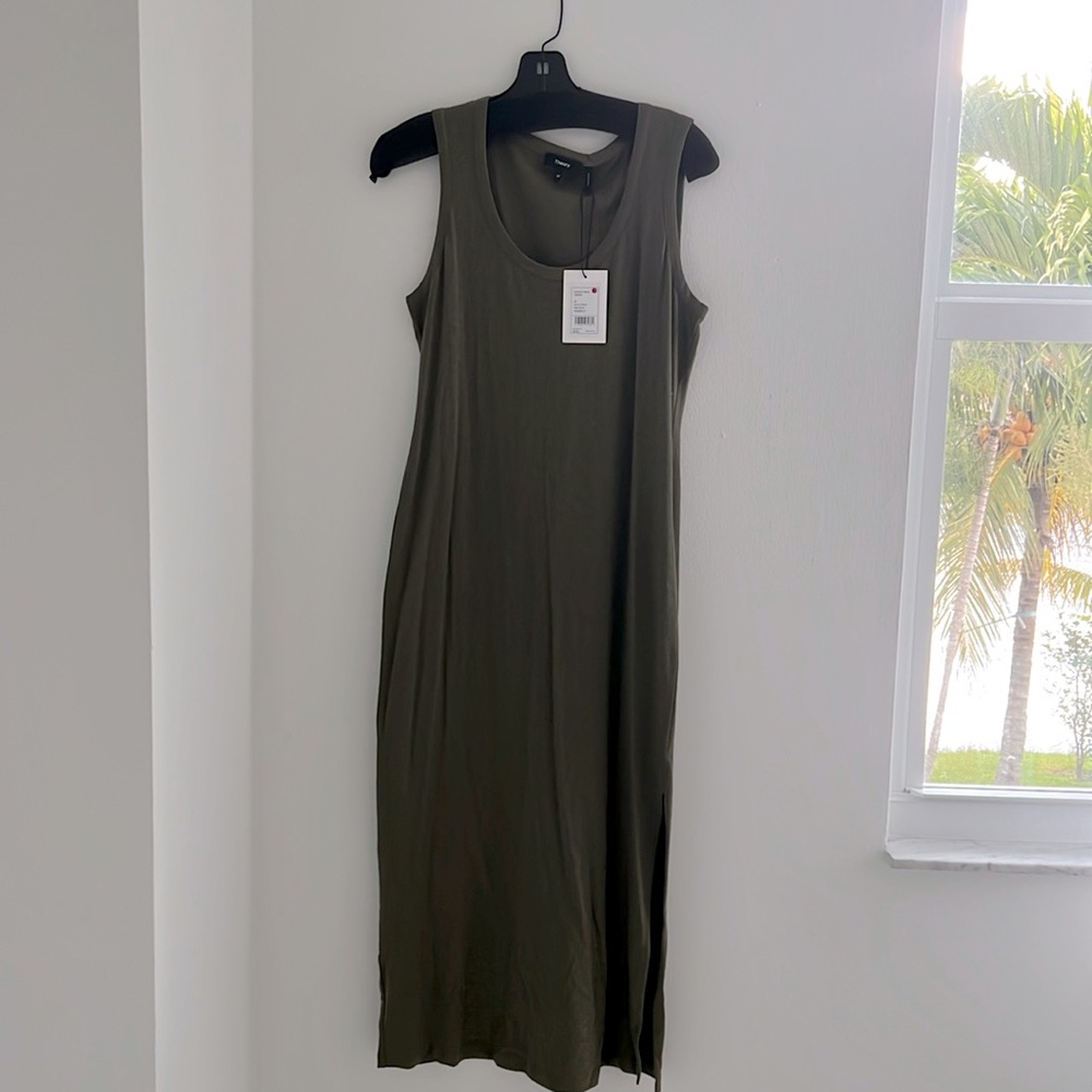 Theory Olive Green Midi Dress